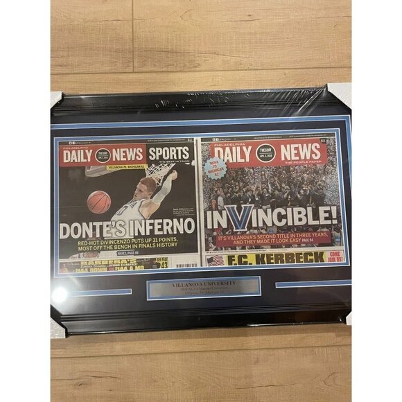 2018 Villanova Wildcats championship framed 11x14 Daily News Newspaper - Picture 2 of 3